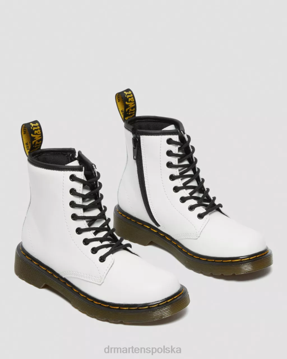 obuwie biały romario F28B434 Skórzane sznurowane buty junior 1460 Dzieci Dr. Martens