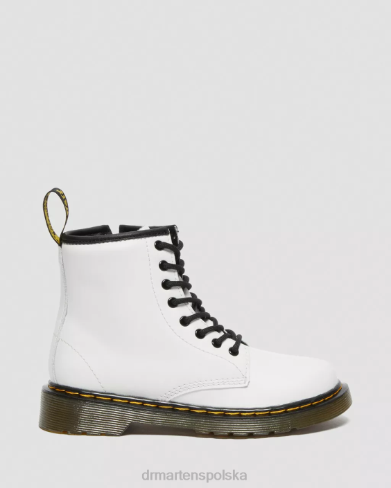 obuwie biały romario F28B434 Skórzane sznurowane buty junior 1460 Dzieci Dr. Martens