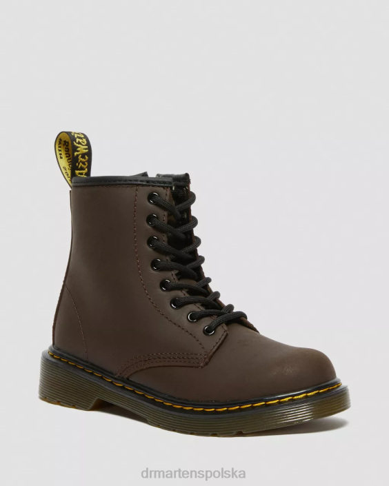 obuwie ciemnobrązowy irokez F28B452 Sznurowane buty junior 1460 z wyściółką ze sztucznego futra Dzieci Dr. Martens