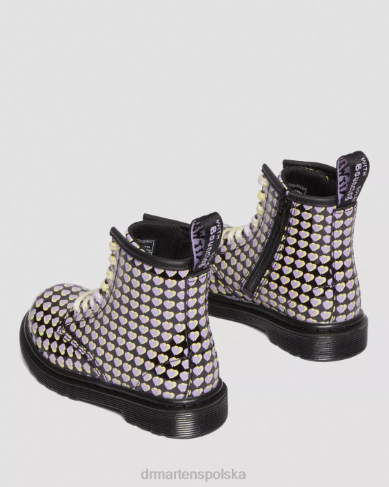 obuwie czarna lampa Lucido i patentowa F28B414 Sznurowane buty dla malucha 1460 z nadrukowanym sercem Dzieci Dr. Martens