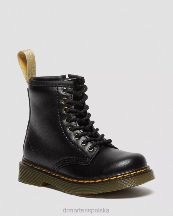 obuwie czarny F28B406 wegańskie sznurowane buty dla malucha 1460 Dzieci Dr. Martens