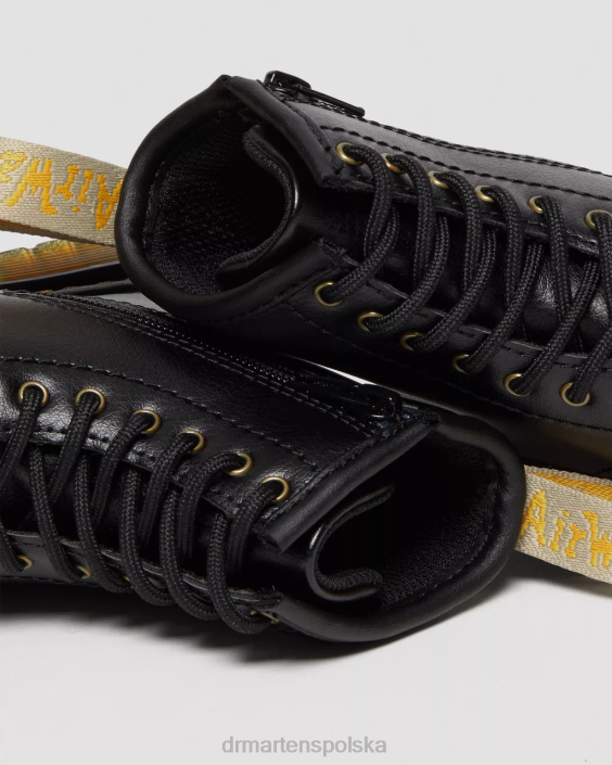 obuwie czarny F28B406 wegańskie sznurowane buty dla malucha 1460 Dzieci Dr. Martens