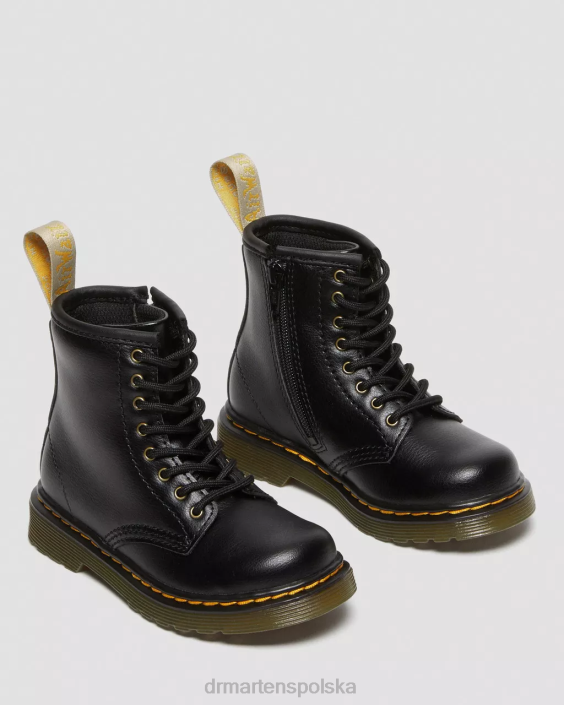 obuwie czarny F28B406 wegańskie sznurowane buty dla malucha 1460 Dzieci Dr. Martens