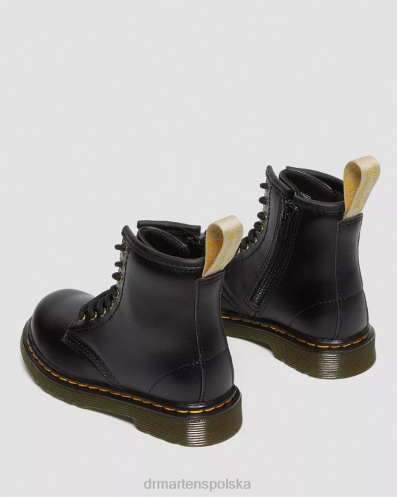 obuwie czarny F28B406 wegańskie sznurowane buty dla malucha 1460 Dzieci Dr. Martens