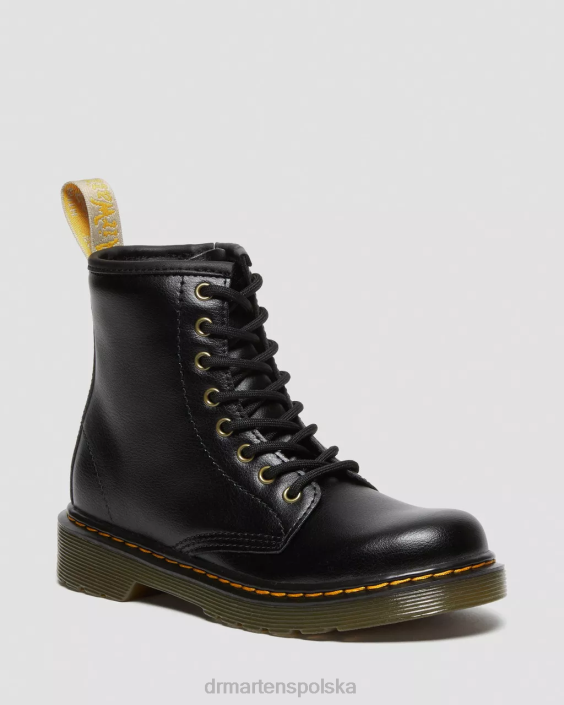 obuwie czarny F28B436 wegańskie sznurowane buty junior 1460 Dzieci Dr. Martens