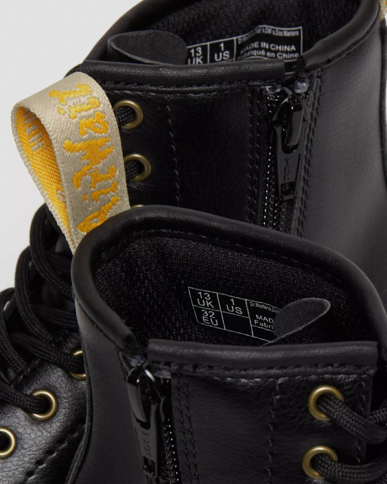 obuwie czarny F28B436 wegańskie sznurowane buty junior 1460 Dzieci Dr. Martens