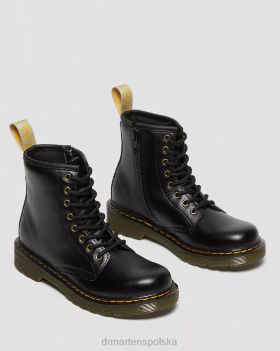 obuwie czarny F28B436 wegańskie sznurowane buty junior 1460 Dzieci Dr. Martens