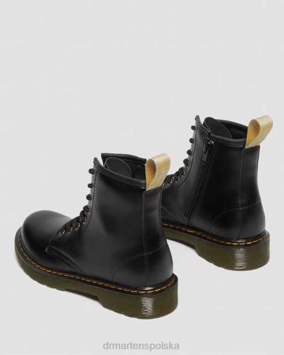 obuwie czarny F28B436 wegańskie sznurowane buty junior 1460 Dzieci Dr. Martens