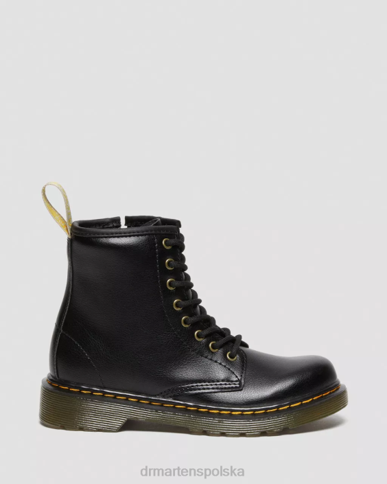 obuwie czarny F28B436 wegańskie sznurowane buty junior 1460 Dzieci Dr. Martens