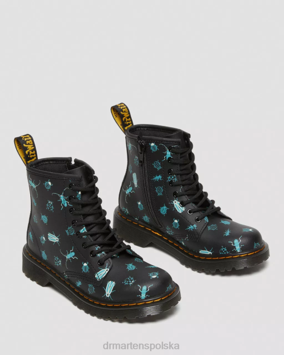 obuwie czarny kwiatowy mash up k hydro F28B421 Junior 1460 świecące w ciemności buty sznurowane Bugs Dzieci Dr. Martens