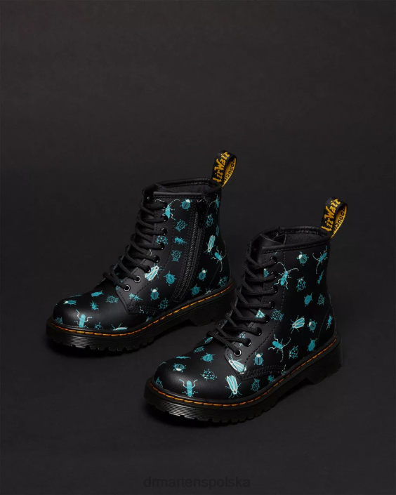 obuwie czarny kwiatowy mash up k hydro F28B421 Junior 1460 świecące w ciemności buty sznurowane Bugs Dzieci Dr. Martens