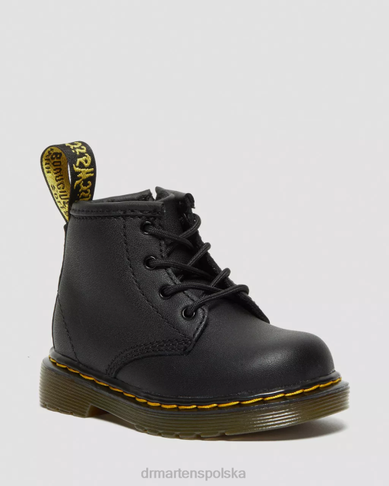 obuwie czarny miękki t F28B392 Niemowlęce 1460 miękkie skórzane sznurowane buty Dzieci Dr. Martens