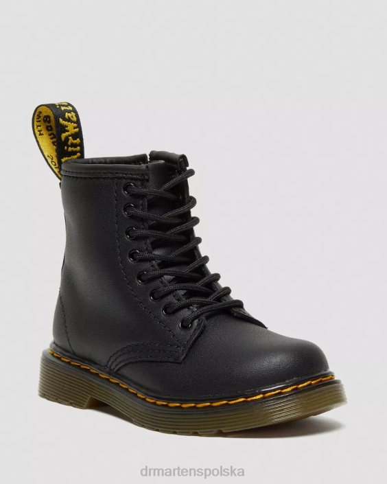 obuwie czarny miękki t F28B401 Skórzane sznurowane buty dla malucha 1460 Softy T Dzieci Dr. Martens