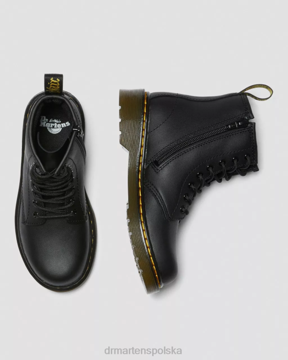 obuwie czarny miękki t F28B424 Junior 1460 miękkie skórzane sznurowane buty Dzieci Dr. Martens
