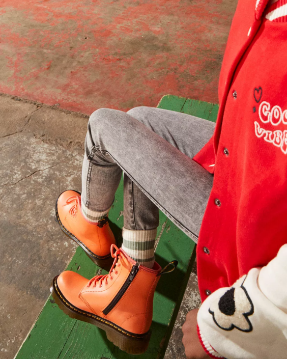 obuwie koralowy miękki t F28B445 Junior 1460 miękkie skórzane sznurowane buty Dzieci Dr. Martens