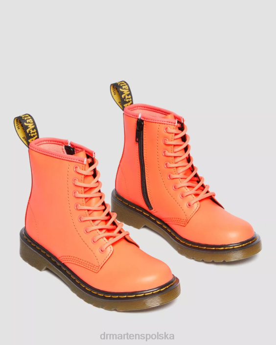 obuwie koralowy miękki t F28B445 Junior 1460 miękkie skórzane sznurowane buty Dzieci Dr. Martens