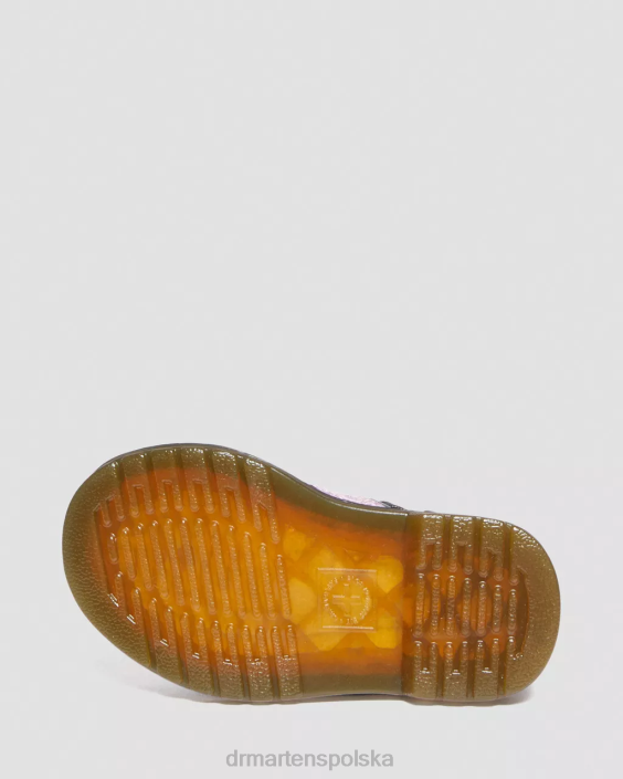 obuwie różowa dyskotekowa zmarszczka F28B398 Niemowlęce 1460 marszczone, metaliczne, sznurowane buty Dzieci Dr. Martens