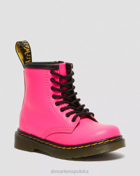 obuwie różowy miękki t F28B423 Skórzane sznurowane buty dla malucha 1460 Softy T Dzieci Dr. Martens