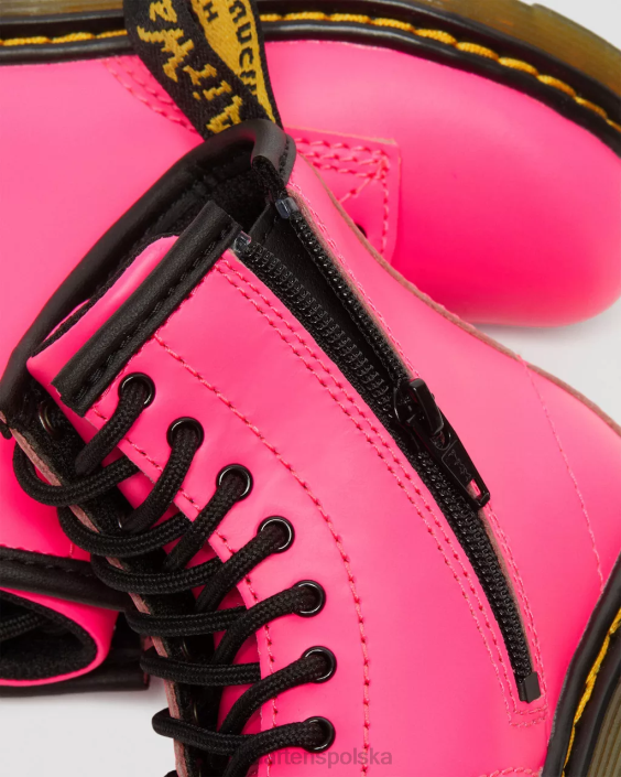 obuwie różowy miękki t F28B423 Skórzane sznurowane buty dla malucha 1460 Softy T Dzieci Dr. Martens