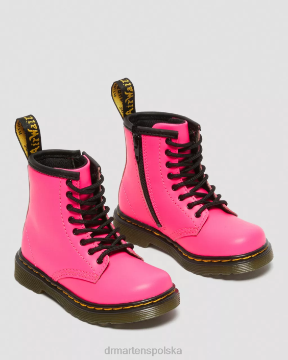 obuwie różowy miękki t F28B423 Skórzane sznurowane buty dla malucha 1460 Softy T Dzieci Dr. Martens