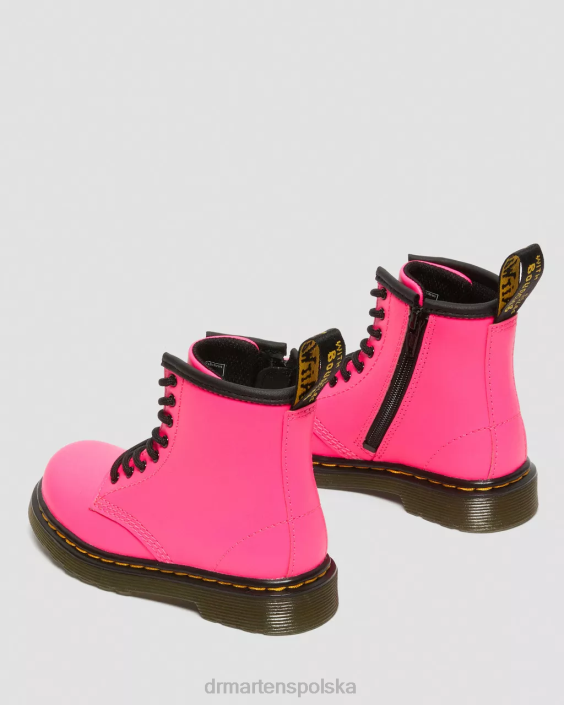 obuwie różowy miękki t F28B423 Skórzane sznurowane buty dla malucha 1460 Softy T Dzieci Dr. Martens