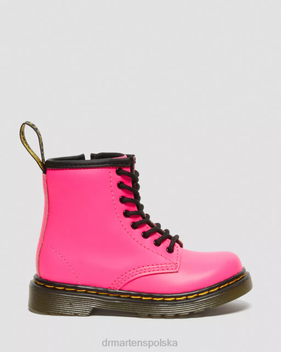 obuwie różowy miękki t F28B423 Skórzane sznurowane buty dla malucha 1460 Softy T Dzieci Dr. Martens