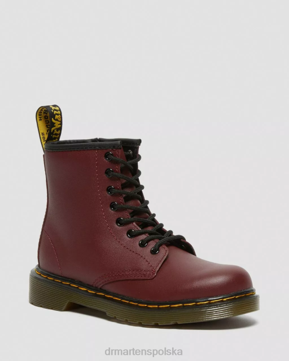 obuwie wiśniowo-czerwony softy t F28B425 Junior 1460 miękkie skórzane sznurowane buty Dzieci Dr. Martens
