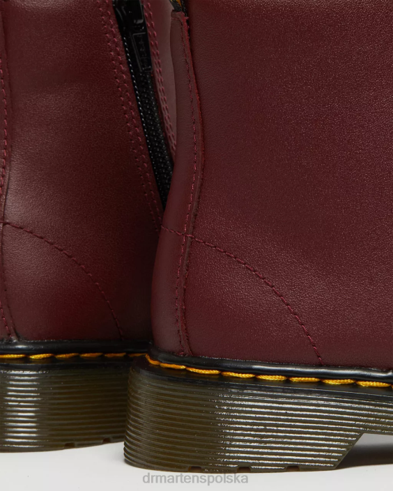 obuwie wiśniowo-czerwony softy t F28B425 Junior 1460 miękkie skórzane sznurowane buty Dzieci Dr. Martens