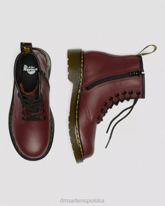 obuwie wiśniowo-czerwony softy t F28B425 Junior 1460 miękkie skórzane sznurowane buty Dzieci Dr. Martens