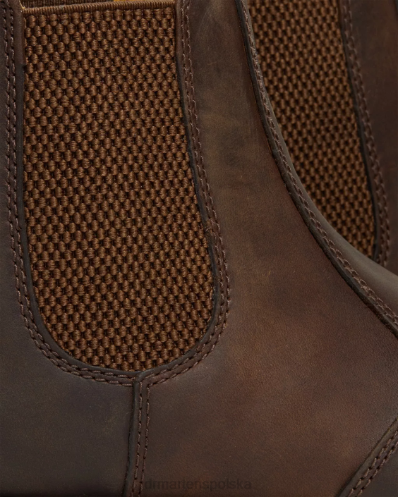 obuwie brązowy szalony koń F28B86 Buty Chelsea ze skóry Crazy Horse 2976 kobiety Dr. Martens