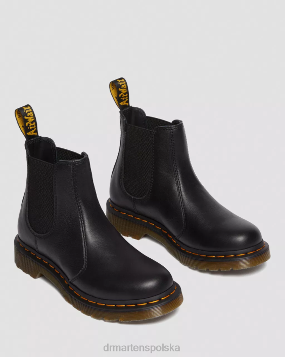 obuwie czarna Wirginia F28B37 Skórzane buty Chelsea 2976 kobiety Dr. Martens