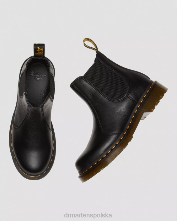 obuwie czarna Wirginia F28B37 Skórzane buty Chelsea 2976 kobiety Dr. Martens