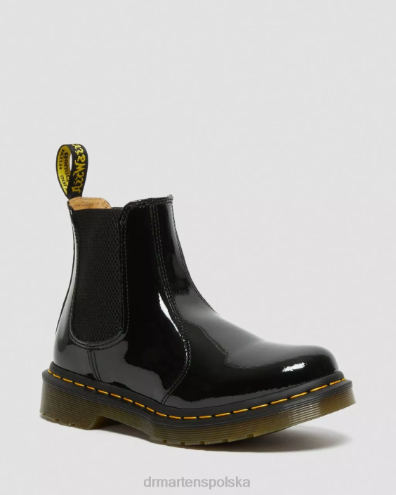 obuwie czarna lampa Lucido i patentowa F28B49 Buty chelsea ze skóry lakierowanej 2976 kobiety Dr. Martens