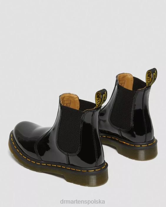 obuwie czarna lampa Lucido i patentowa F28B49 Buty chelsea ze skóry lakierowanej 2976 kobiety Dr. Martens