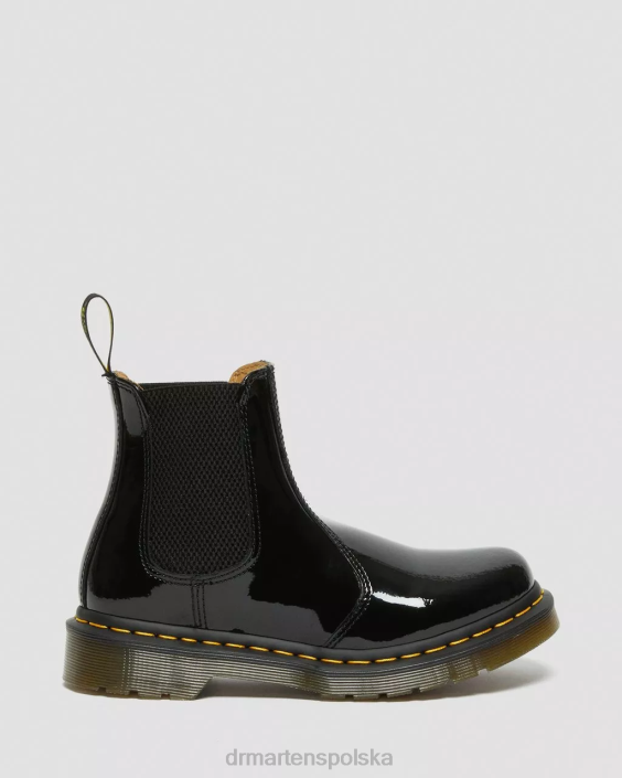 obuwie czarna lampa Lucido i patentowa F28B49 Buty chelsea ze skóry lakierowanej 2976 kobiety Dr. Martens