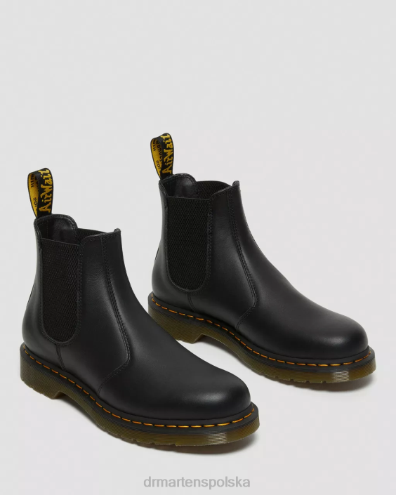 obuwie czarna napa F28B39 Buty Chelsea ze skóry nappa 2976 kobiety Dr. Martens