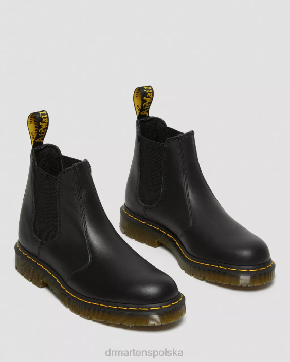 obuwie czarne przemysłowe pełne ziarno F28B385 2976 antypoślizgowe skórzane buty Chelsea kobiety Dr. Martens