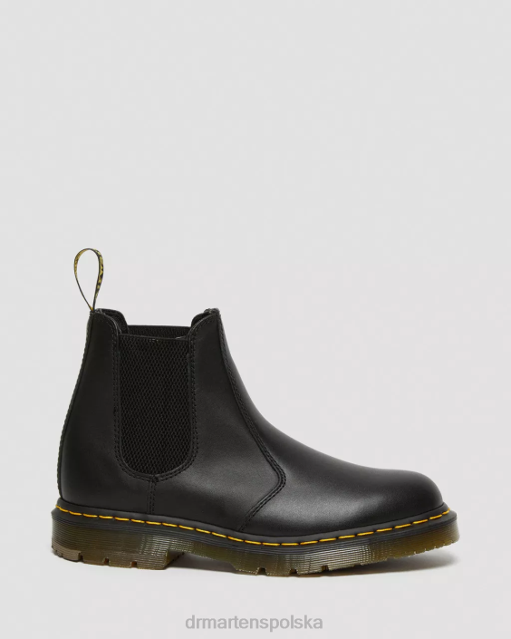 obuwie czarne przemysłowe pełne ziarno F28B385 2976 antypoślizgowe skórzane buty Chelsea kobiety Dr. Martens
