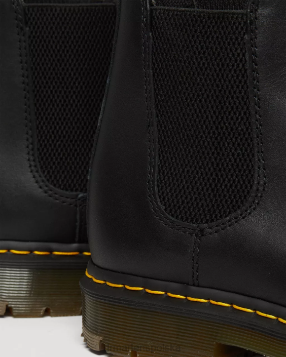 obuwie czarne przemysłowe pełne ziarno F28B385 2976 antypoślizgowe skórzane buty Chelsea kobiety Dr. Martens
