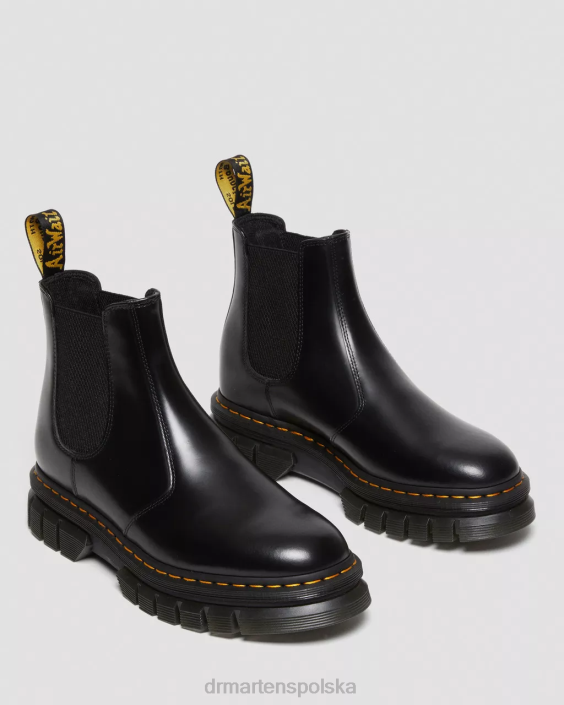 obuwie czarny polerowany gładki F28B175 Rikard buty Chelsea z polerowanej gładkiej skóry kobiety Dr. Martens