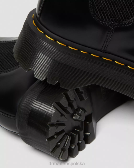 obuwie czarny polerowany gładki F28B24 2976 polerowane gładkie buty Chelsea na platformie kobiety Dr. Martens