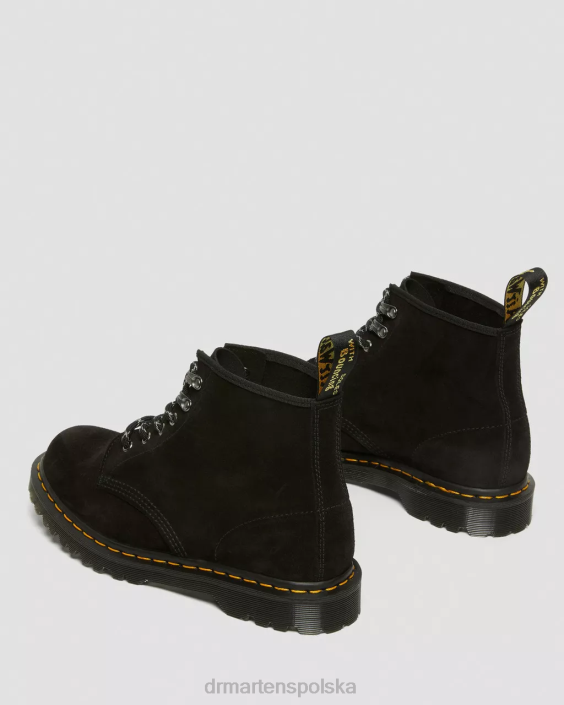 obuwie Czarny zamsz cielęcy Repello mb F28B176 Zamszowe botki za kostkę wyprodukowane w Anglii, nr 101 kobiety Dr. Martens