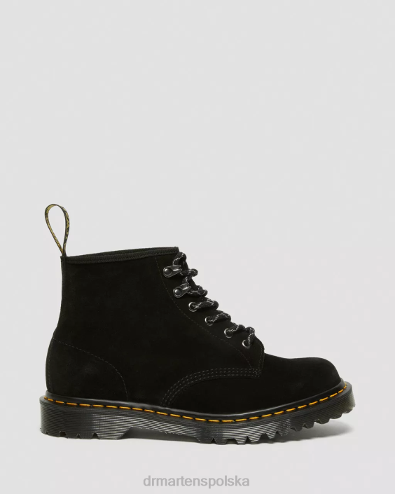 obuwie Czarny zamsz cielęcy Repello mb F28B176 Zamszowe botki za kostkę wyprodukowane w Anglii, nr 101 kobiety Dr. Martens