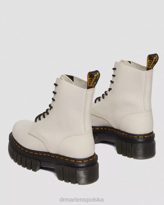 obuwie brukowana szarość nappa lux F28B98 Botki na platformie ze skóry nappa Audrick kobiety Dr. Martens