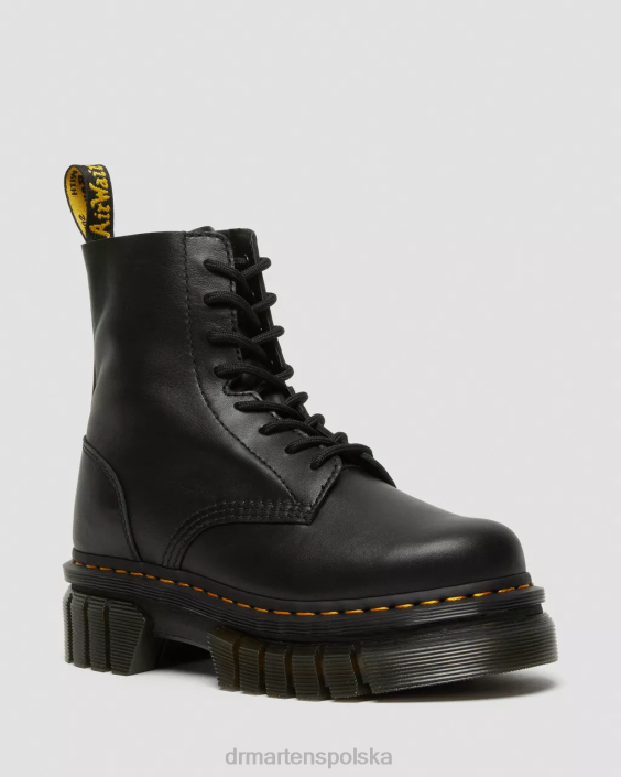 obuwie czarna nappa lux F28B19 Botki na platformie ze skóry nappa Audrick kobiety Dr. Martens