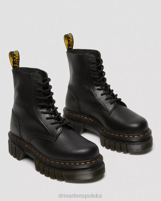 obuwie czarna nappa lux F28B19 Botki na platformie ze skóry nappa Audrick kobiety Dr. Martens
