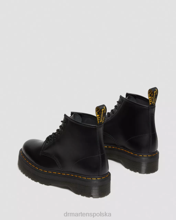 obuwie czarny gładki F28B140 Botki na platformie z gładkiej skóry 101 kobiety Dr. Martens