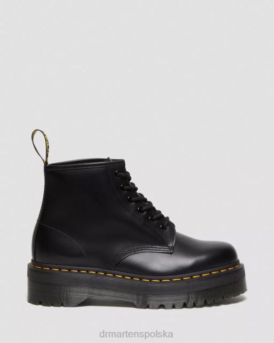 obuwie czarny gładki F28B140 Botki na platformie z gładkiej skóry 101 kobiety Dr. Martens