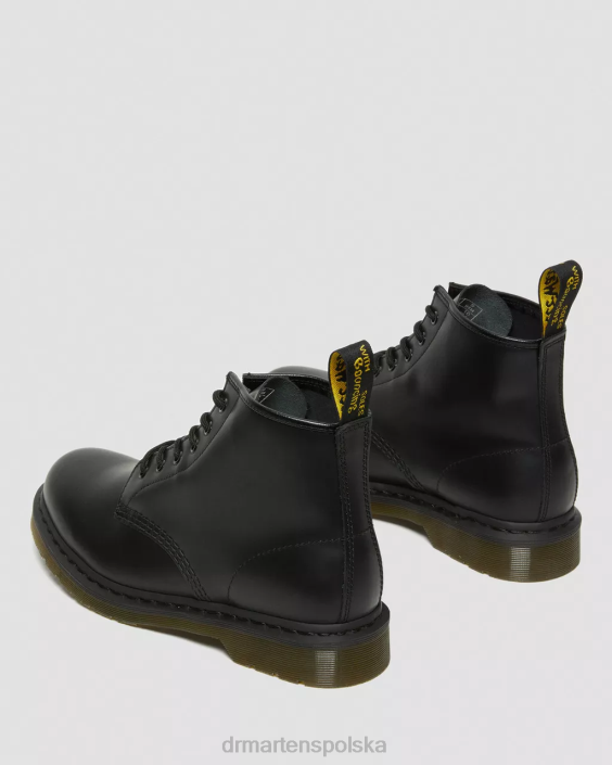 obuwie czarny gładki F28B152 101 gładkie skórzane botki za kostkę kobiety Dr. Martens