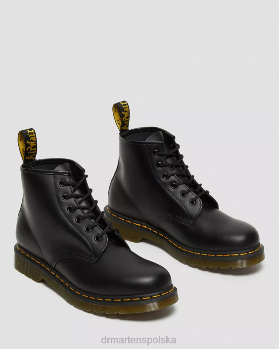 obuwie czarny gładki F28B33 Botki do kostki z gładkiej skóry w kolorze żółtym 101 kobiety Dr. Martens